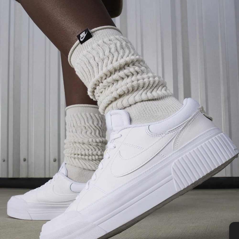Nike Women's All-White Platform Sneakers